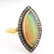 Natural Diamond 18K Yellow Gold Ring