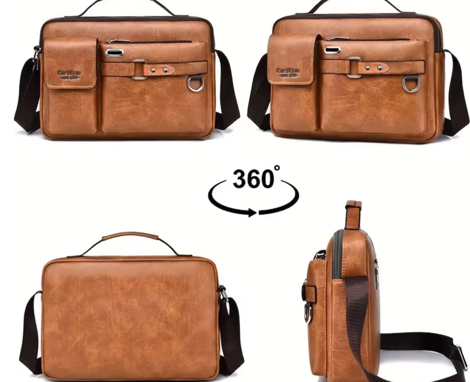 Men’s Retro Messenger Bag – Waterproof Design | Large-Capacity Laptop Briefcase For Office, Trave... - Image 3 of 3