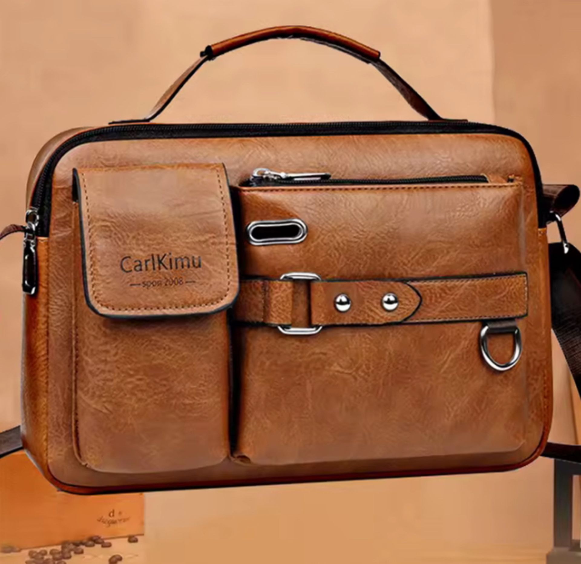 Men’s Retro Messenger Bag – Waterproof Design | Large-Capacity Laptop Briefcase For Office, Trave...