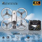 2.4G 4K Dual-Lens Brushless Drone – 4.3" Screen, Optical Flow, EIS, Long Flight Time