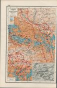 WW1 Western Front Cambrai & Bourlon Wood Antique Detailed Map 1922.