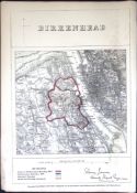 Birkenhead Merseyside Boundary Commission 157-Year-Old Coloured Antique Map