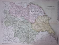Large Map of Yorkshire William Mackenzie Antique 150 Years-Old Print 21