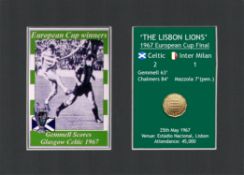 Gemmell Scores Celtic FC European Cup Mount & Original Half-Crown Coin Metal Art