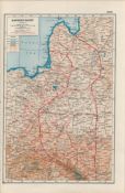 WW1 Eastern Front Northern Area Coloured Detailed Antique Map 1922.