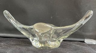 Antique Rare Austrian Origin Lux Glass Faconne Dish