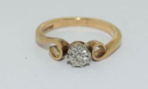 9ct Gold Diamond Solitaire Ring
