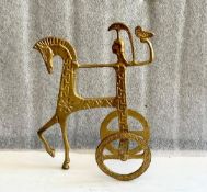 Brass Etruscan Vintage Horse & Carriage
