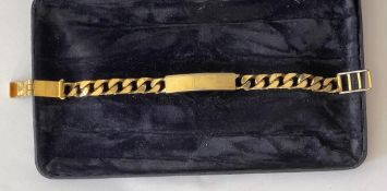 Vintage Gold Plated Curb Identity Bracelet