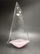Rare Hand Made Signed Franco Moretti Sailboat Sculpture In Murano Glass