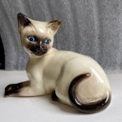 Vintage Beswick Siamese Cat Figurine Lying Down Resting