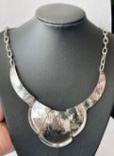 Vintage Mexican Taxco Silver Choker Necklace By Dominique Dinouart