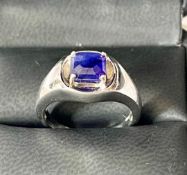 A Lovely Solid Silver and Sapphire Ring With Valuation