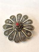Beautiful Israel Made Vintage Silver Filigree Brooch Or Pendant
