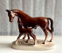 Thuringla Katzhutte Mare Horse & Foal Gloss Figurine