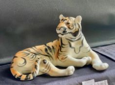 Beautiful Vintage Large Lomonosov Porcelain Lying Tiger