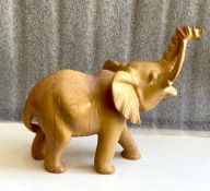 Gorgeous Rare Heavy & Solid Natural Stone Elephant Polished Statue