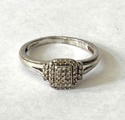 Art Deco Inspired Diamond Silver Ring