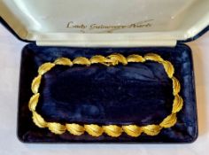 Vintage Gold Plated Leaf Design Necklace/Choker