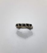 Vintage 10ct Gold Diamond & Sapphire Half Hoop Eternity Ring With Valuation