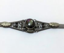 Vintage Spinel Mourning Bracelet With Valuation