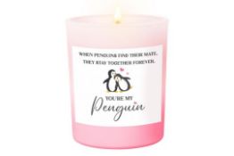 Penguin Anniversary Candle Gift for Couples