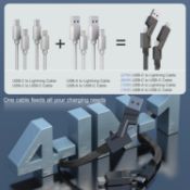 10 x 60W 4-in-1 USB C Fast Charging Cable with Data Sync