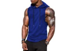 9 x Hooded Gym Tank Tops Bodybuilding Muscle Sleeveless T-Shirt RRP £276.30 Lb46
