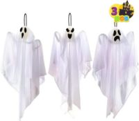 3 Pack Halloween Party Decoration 25.5" Hanging Ghosts
