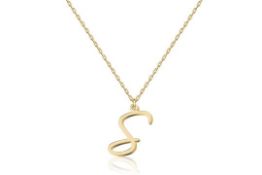 10 x Elegant 18K Gold Script Initial Necklace Lb1a