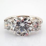 Round Cut Lab-Grown Diamond Ring - 4.71 Total Carat (IGI Certified)