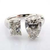 Pear Cut Lab-Grown Diamond Ring - 2.89 Total Carat (IGI Certified)