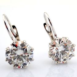 Round Cut Lab-Grown Diamond Earring - 6.93 Total Carat (IGI Certified)