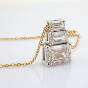 Emerald Cut Lab-Grown Diamond Necklace - 3.06 Total Carat (IGI Certified)