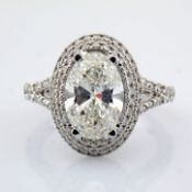 Oval Cut Lab-Grown Diamond Ring - 2.65 Total Carat (IGI Certified)