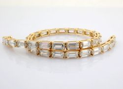 Emerald Cut Lab-Grown Diamond Tennis Bracelet - 10.16 Total Carat (MDI Certified)