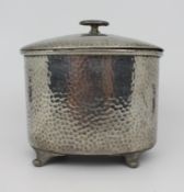 Arts & Crafts Style Hammered Pewter Lidded Pot â€“ Armada Pewter â€“ English Made