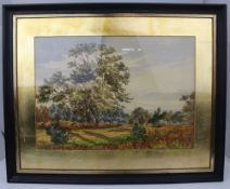 Edwardian Watercolour Landscape in Gilt Mount and Ebonised Frame