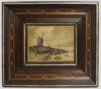 Alexei Hanzen (Russian, 1876-1937) â€“ Sepia Watercolour Landscape