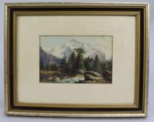 Edwardian Alpine Watercolour by W.L. Guest, Dated 1903