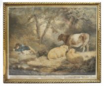 Coloured Mezzotint by William Barnard George Morland â€“ Morlandâ€™s Summer (1802)