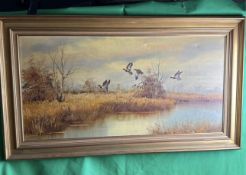 Large Original antique painting signed A.Boucher 115x65cm