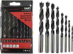 Dart 8 Piece Brad Point Wood Drill Set (New Stock)