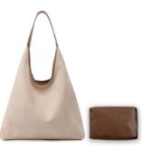 Suede Crescent Shoulder Bag and Purse. EST £15 - V2-BOX 65