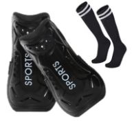 3 Pairs of Shin Pads and 2 Pairs of Football Socks - All Mixed Sizes. EST £12 - V2-BOX 65
