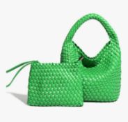 Legvaey Woven Green Bag Tote Handbag. EST £60 - U2-BOX 69