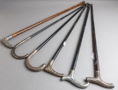 6-teiliges Konvolut von alten Spazierstöcken (um 1900)