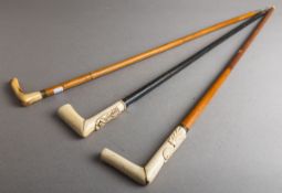 3-teiliges Konvolut von Spazierstöcken (um 1900)