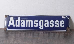 Emailstraßenschild "Adamsgasse"