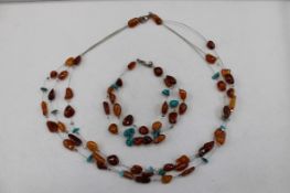 Bernstein Türkis Schmuckset